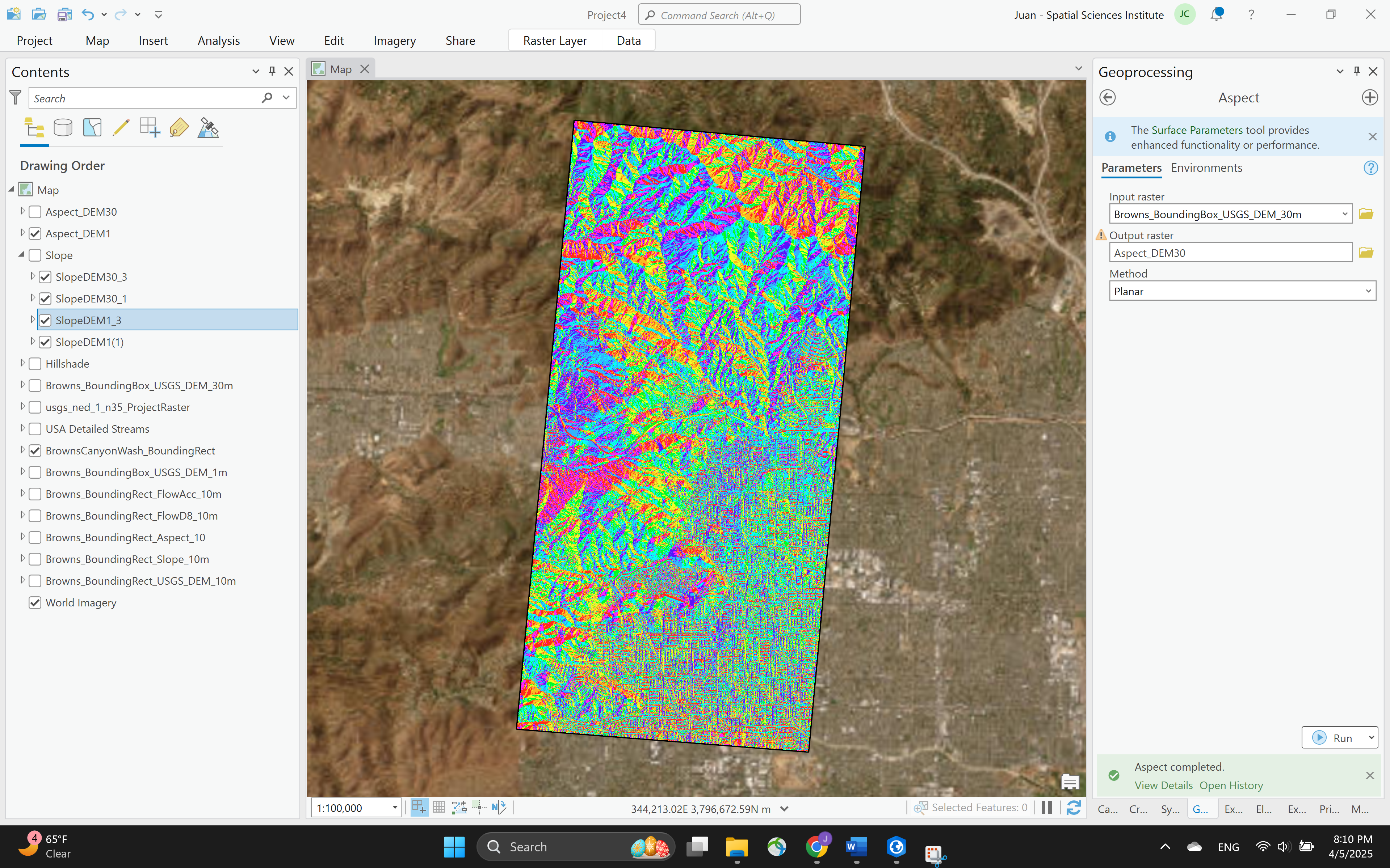 Watershed delineation execution